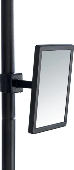 WENKO Telescopisch Doucherek Big Black 3-laags Met Spiegel Zilver/zwart - Bevestigen Zonder Boren -Badkamer Accessoires Winkel 523x1200