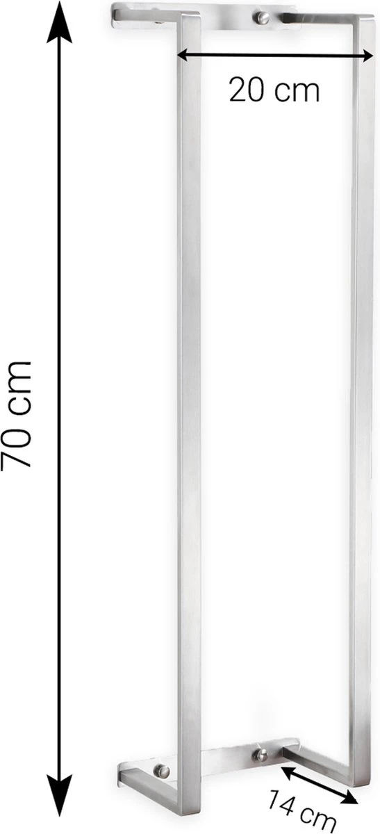 VDN Stainless Handdoekrek - Handdoekrek Badkamer - RVS - Handdoekenrek - Handdoekhouder 6 VDN Stainless Handdoekrek - Handdoekrek Badkamer - RVS - Handdoekenrek - Handdoekhouder - Afbeelding 4