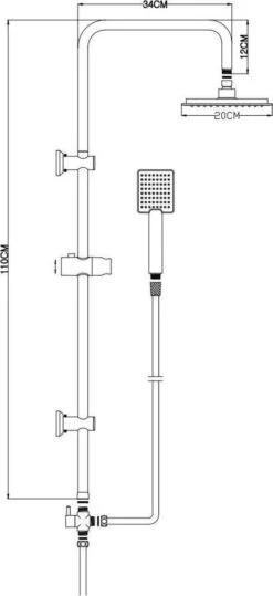 Relaxwonen - Regendouche Set Zwart Met Handdouche - Extra Stevig -Badkamer Accessoires Winkel 550x1200 2