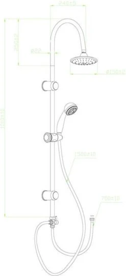 SCHÜTTE Jamaica Fresh Douchesysteem - Regendouche - 102 Cm Stang - Chroom -Badkamer Accessoires Winkel 551x1200 1
