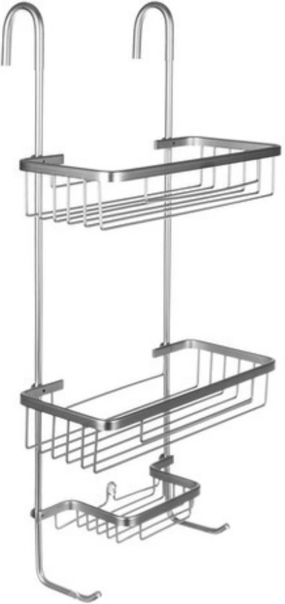 Recalma Doucherek 3 Laags - Monteren Zonder Boren - Zilver - Zuignap - Ook Voor Grote Flessen - Opbergrek Douche - 3 Etages 3 Recalma Doucherek 3 Laags - Monteren Zonder Boren - Zilver - Zuignap - Ook Voor Grote Flessen - Opbergrek Douche - 3 Etages