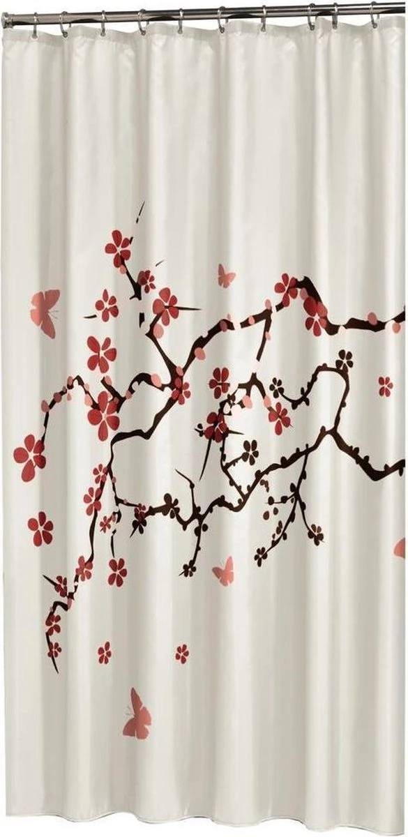 Sealskin Blossom Douchegordijn 180x200 Cm - Polyester - Rood 3 Sealskin Blossom Douchegordijn 180x200 Cm - Polyester - Rood