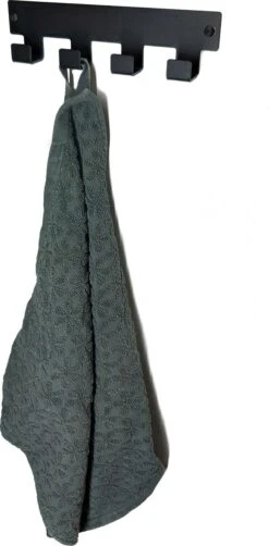 Marcellis - Industriële Handdoekhaak - Ophanghaak - 4 Haken - Mat Zwart - Staal - Metaal - Incl. Bevestigingsmateriaal -Badkamer Accessoires Winkel 591x1200