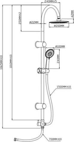 SCHÜTTE Jamaica Fresh Douchesysteem - Regendouche - 102 Cm Stang - Chroom -Badkamer Accessoires Winkel 625x1200