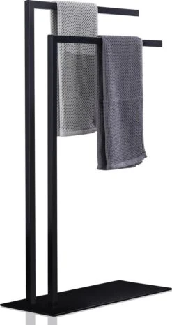 LOMAZOO Handdoekrek Badkamer Zwart - Handdoekenrek Badkamer - Handdoekhouder Staand Roma