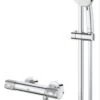 GROHE Grohtherm-1000 Performance Renovatieset - Met Thermostaatkraan, Koppelingen, Glijstang En Hoofddouche - CoolTouch - Chroom -Badkamer Accessoires Winkel 674x1200 2