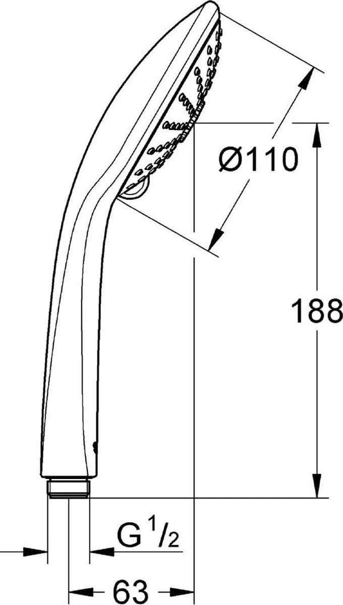 GROHE Euphoria Massage 110 Douchekop - Ø 11 Cm - 3 Straalsoorten - Chroom - 27221000 4 GROHE Euphoria Massage 110 Douchekop - Ø 11 Cm - 3 Straalsoorten - Chroom - 27221000 - Afbeelding 2