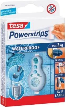 Tesa Powerstrips Large Waterproof Klusbenodigdheden - Klusbenodigdheden - Huishouden - Plakstrips/powerstrips - Dubbelzijdig - Zelfklevend - Tape/strips/plakkers -Badkamer Accessoires Winkel 730x1200 2