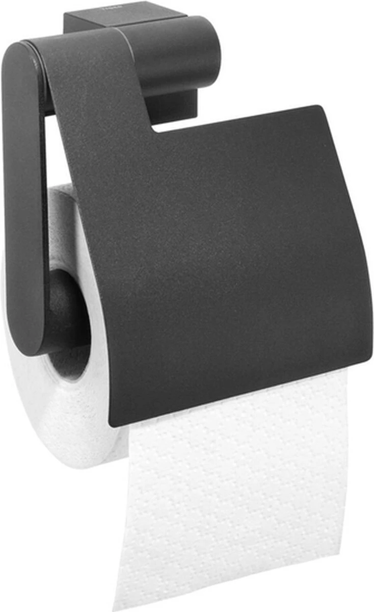 Tiger Nomad Toiletrolhouder Met Klep - Zwart 4 Tiger Nomad Toiletrolhouder Met Klep - Zwart - Afbeelding 2