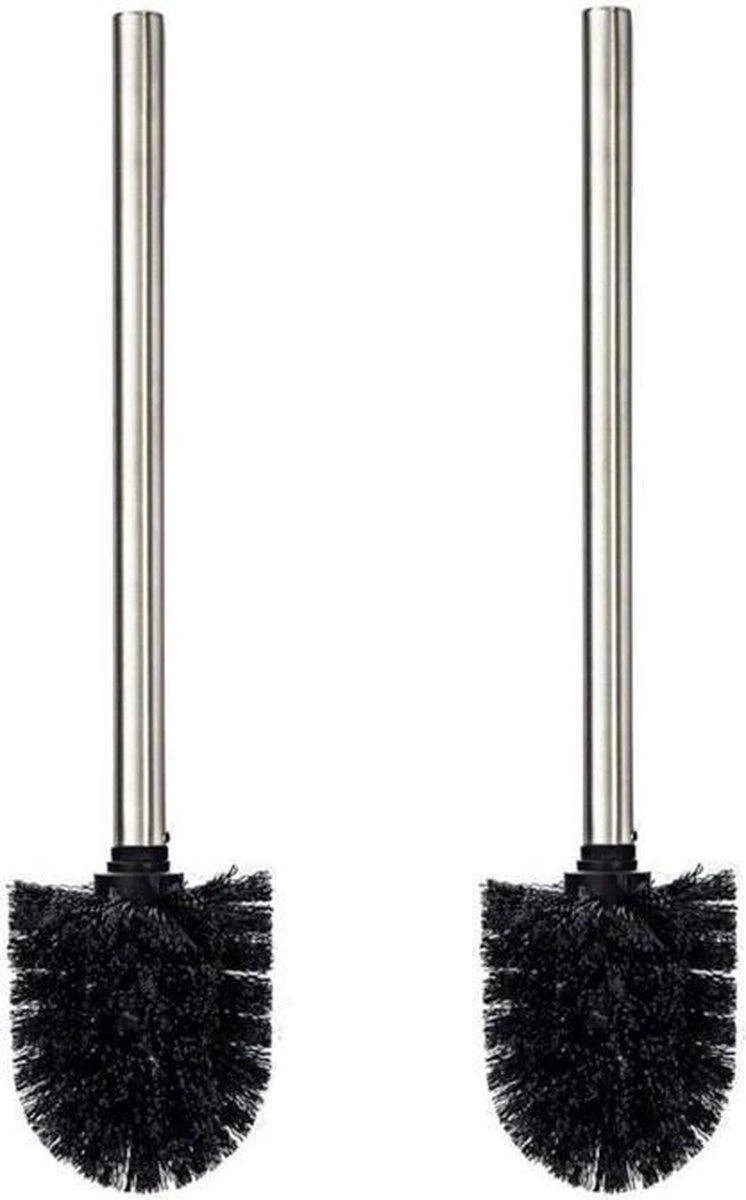 Merkloos Universele Toilet Borstel Zwart Met Handgreep RVS - Wc Borstel - Toiletborstel - Set Van 2 3 Merkloos Universele Toilet Borstel Zwart Met Handgreep RVS - Wc Borstel - Toiletborstel - Set Van 2