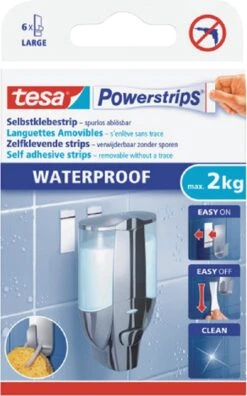 Tesa Powerstrips Large Waterproof Klusbenodigdheden - Klusbenodigdheden - Huishouden - Plakstrips/powerstrips - Dubbelzijdig - Zelfklevend - Tape/strips/plakkers -Badkamer Accessoires Winkel 748x1200 3