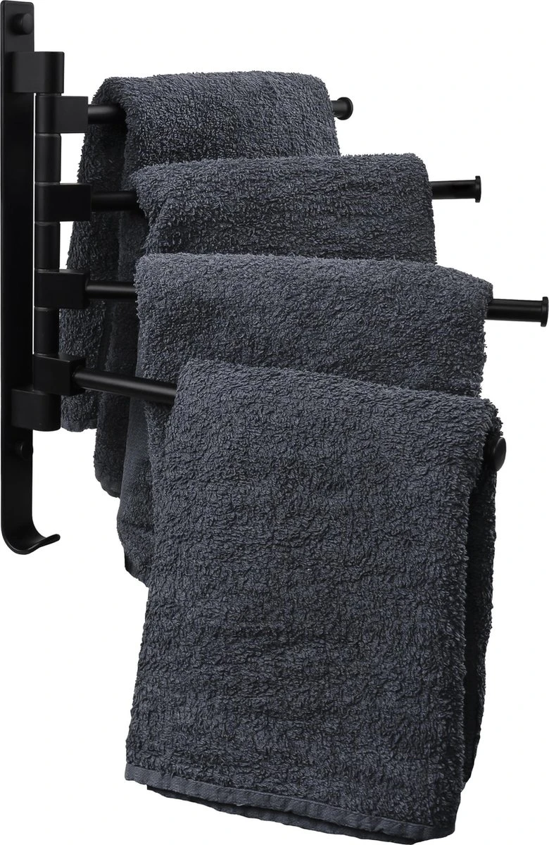 QUVIO Handdoekrek Met 4 Armen / Wandrek / Handdoekrek Keuken / Handdoekenrek Badkamer / Handdoekenrek / Handdoekrek / Handdoekrek Badkamer / Handdoekhaakjes / Handdoekhouder / Wandplank - Verstelbaar - Staal 3 QUVIO Handdoekrek Met 4 Armen / Wandrek / Handdoekrek Keuken / Handdoekenrek Badkamer / Handdoekenrek / Handdoekrek / Handdoekrek Badkamer / Handdoekhaakjes / Handdoekhouder / Wandplank - Verstelbaar - Staal