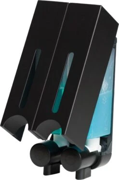 Aquathof, Zeepdispenser, Mat Zwart, 2 Kamer, 2 Reservoirs, 2x250ml - Hangend - Wandmontage -Badkamer Accessoires Winkel 800x1200 37