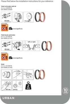 Tiger Urban Toiletaccessoireset - Toiletborstel Met Houder - Toiletrolhouder Met Klep - Handdoekhaak - Zwart -Badkamer Accessoires Winkel 810x1200 1