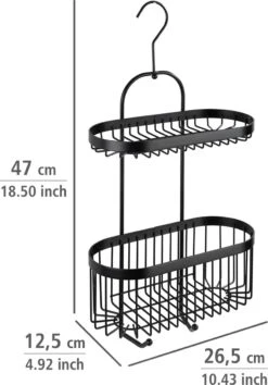 WENKO Doucherek 2-laags Classic Plus Black Mat Zwart - Doucherek Zonder Boren - Doucherek Hangend Zwart 13 WENKO Doucherek 2-laags Classic Plus Black Mat Zwart - Doucherek Zonder Boren - Doucherek Hangend Zwart -Badkamer Accessoires Winkel 838x1200 1