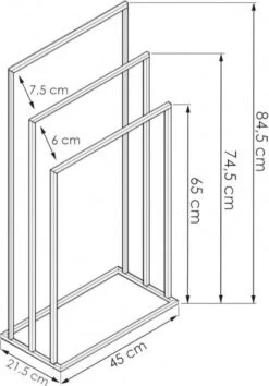 Badkamerhanger Handdoekenrek 3 Armen Zwart -Badkamer Accessoires Winkel 838x1200