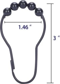 BOTC Gordijnringen - 12 Stuks Gordijn Haken - Gordijnhaken- RVS Gordijn Ringen Voor Gordijn Roede - Zwart -Badkamer Accessoires Winkel 852x1200 3