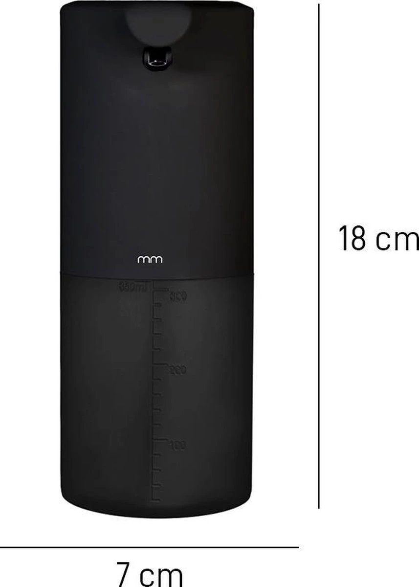 MikaMax Automatische Zeepdispenser - Zeeppompje - Oplaadbaar - Foam Technologie - Infrarood Sensor - Mat Zwart - 350ml 6 MikaMax Automatische Zeepdispenser - Zeeppompje - Oplaadbaar - Foam Technologie - Infrarood Sensor - Mat Zwart - 350ml - Afbeelding 4