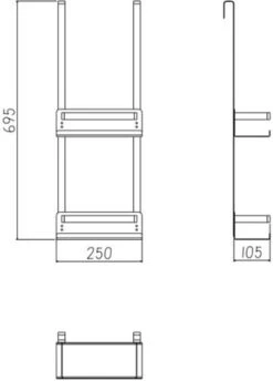 VDN Stainless Doucherek Zonder Boren - Doucherek Hangend - Doucherek Zwart - RVS - Doucherek Aan Douchewand - 2 Laags -Badkamer Accessoires Winkel 862x1200