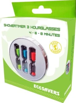EcoSavers ShowerTimer Hourglass 3 Zandloper Douche Timer Shower Timer Met 4 • 6 • 8 Minuten Zandlopers Douchetimer | Douchewekker | ShowerTimer | Douche Wekkers -Badkamer Accessoires Winkel 881x1200 2