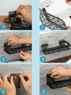 Merkloos Jawes- Wandrek- Zwart- 1stuk- Doucherek- Zonder Te Boren- Wandrek Zonder Boren- Wandrekje -Badkamer Accessoires Winkel 894x1200 1