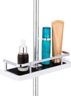 Merkloos Doucherek Zonder Boren –Douchemand- Badkamerrek-Doucheplank- Badkamer Organiser- Doucherek Hangend-Doucherek Zwart – Doucherek Hangend – Badkamer Organizer – Douche Organizer - Doucherekje - Doucherekje Zonder Boren-Zilver-Zwart-Wit -Badkamer Accessoires Winkel 894x1200 5