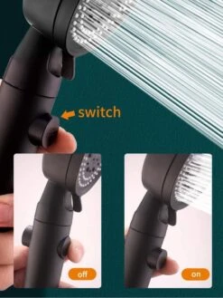 Merkloos Waterbesparende Douchekop - Handdouche - Regendouche - Met ECO STOP Knop - 5 Standen - ABS - Zwart 16 Merkloos Waterbesparende Douchekop - Handdouche - Regendouche - Met ECO STOP Knop - 5 Standen - ABS - Zwart -Badkamer Accessoires Winkel 901x1200 4