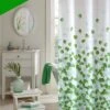 Douchegordijn 120x200 Cm (Small) - Met Ophangringen - Makkelijk Te Bevestigen - Waterdicht - Polyester - Sneldrogend En Anti Schimmel - Wasbaar En Duurzaam - Green Petals -Badkamer Accessoires Winkel 933x1200 2