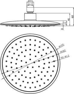 Wiesbaden Regendouche ABS Hoofddouche - Doorsnede 20cm - Chroom/Grijs -Badkamer Accessoires Winkel 945x1200