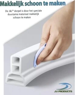 Merkloos Hoge Zelfklevende Waterkering Badkamer 100 Cm - Douchedorpel - Wateroverlast - Douchebak - Waterstopper - Sanitair Dorpel - Water - Douche - Badkamer - Schimmel Badkamer - Douche Kabine - Siliconen -Badkamer Accessoires Winkel 947x1200 1