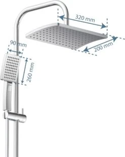 SCHÜTTE Mallorca Douchesysteem - Regendouche - 95 Cm Stang - Wandhouder In Hoogte Verstelbaar - Chroom -Badkamer Accessoires Winkel 956x1200 2