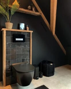 Rimless Hangtoilet - Zwart - Slimline Softclose - Quick Release Zitting -Badkamer Accessoires Winkel 959x1200 4