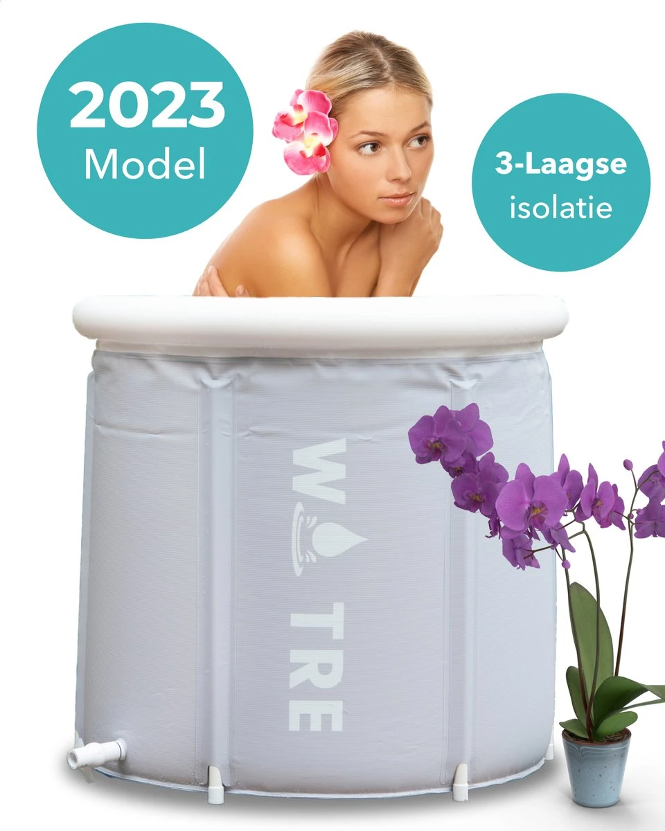 WOTRE Zitbad - Bath Bucket - Ijsbad - Wim Hof Methode - Bad Voor Volwassenen - Mobiele Badkuip - Grijs - 180L 3 WOTRE Zitbad - Bath Bucket - Ijsbad - Wim Hof Methode - Bad Voor Volwassenen - Mobiele Badkuip - Grijs - 180L