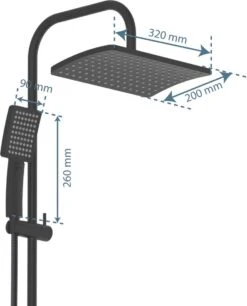 SCHÜTTE Mallorca Douchesysteem - Regendouche - 95 Cm Stang - Wandhouder In Hoogte Verstelbaar - Mat Zwart -Badkamer Accessoires Winkel 968x1200
