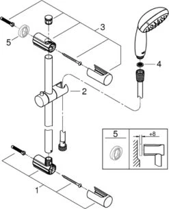 GROHE QuickFix Vitalio Start II Doucheset - Waterbesparende Handdouche - ø 10 Cm - Glijstang 60 Cm - Doucheslang 175 Cm -Badkamer Accessoires Winkel 971x1200 1