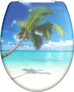 SCHÜTTE WC-Bril 82363 CARRIBEAN - Duroplast - Soft Close - Afklikbaar - RVS-Scharnieren - Decor - 3-zijdige Print -Badkamer Accessoires Winkel 973x1200 1