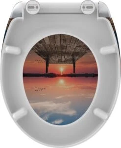 SCHÜTTE WC-Bril 82378 SUNSET SKY - Duroplast - Soft Close - Afklikbaar - RVS-Scharnieren - Decor - 3-zijdige Print -Badkamer Accessoires Winkel 979x1200 2
