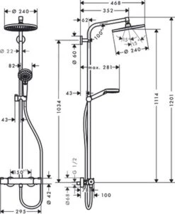 Hansgrohe Crometta S 240 Showerpipe - 1jet - Incl. Thermostaat - Chroom -Badkamer Accessoires Winkel 981x1200 3