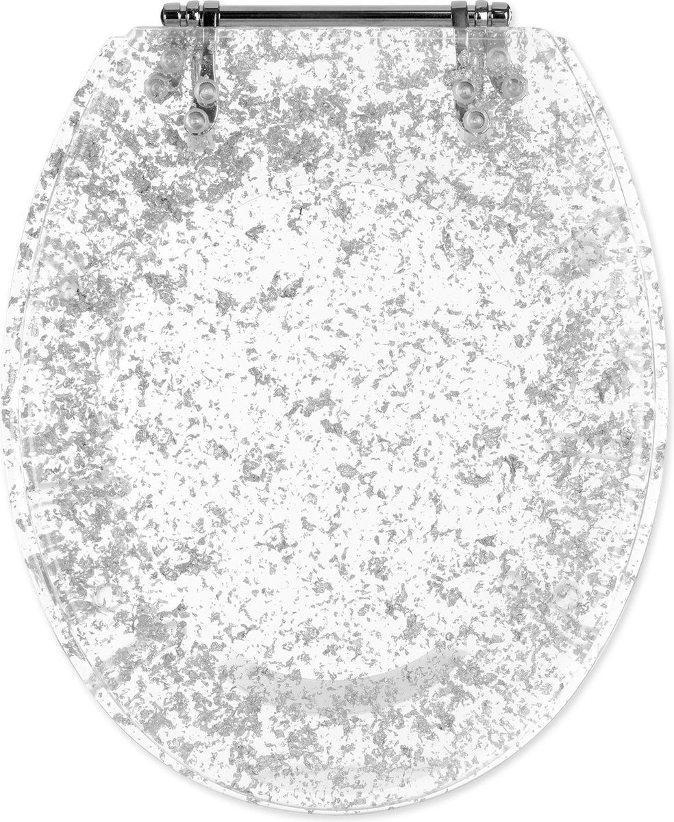 Navaris Toiletbril Met Glitter Design - Transparante Wc-bril 42 X 36 X 4,5 Cm - Makkelijk Te Bevestigen 3 Navaris Toiletbril Met Glitter Design - Transparante Wc-bril 42 X 36 X 4,5 Cm - Makkelijk Te Bevestigen