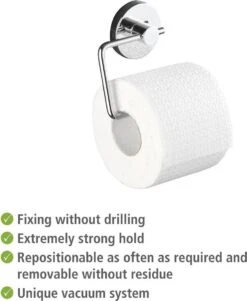 WENKO Vacuum-Loc Toiletrolhouder Milazzo Chroom - WC Rolhouder - Bevestigen Zonder Boren -Badkamer Accessoires Winkel 986x1200