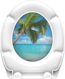 SCHÜTTE WC-Bril 82363 CARRIBEAN - Duroplast - Soft Close - Afklikbaar - RVS-Scharnieren - Decor - 3-zijdige Print -Badkamer Accessoires Winkel 990x1200 3